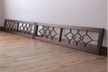 アンティーク　モダンな古い木製明り取り(欄間)