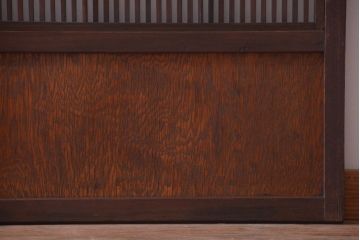  和製アンティーク　裏障子付き!すりガラス帯の格子戸2枚セット