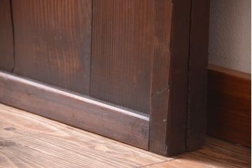 アンティーク　色ガラス入り!モダンなガラス帯戸2枚セット