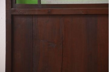 アンティーク　色ガラス入り!モダンなガラス帯戸2枚セット