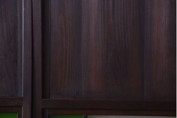 アンティーク　色ガラス入り!モダンなガラス帯戸2枚セット