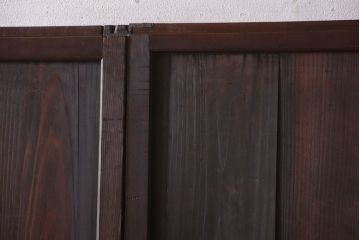 アンティーク　色ガラス入り!モダンなガラス帯戸2枚セット