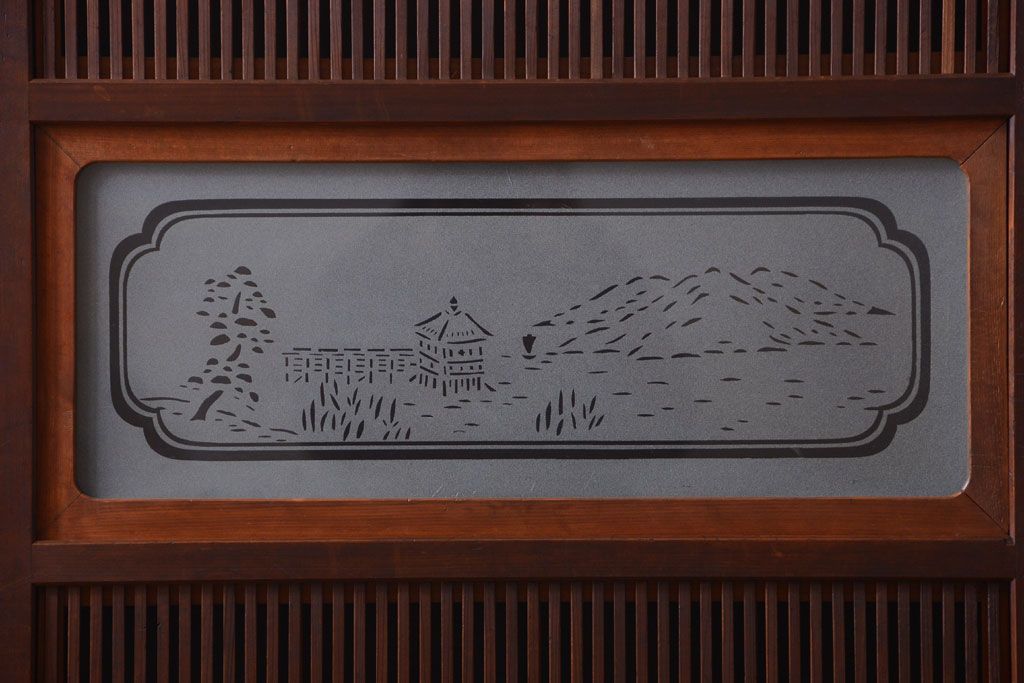 古民具・骨董　腰板欅材!上質で上品な高級格子戸4枚セット