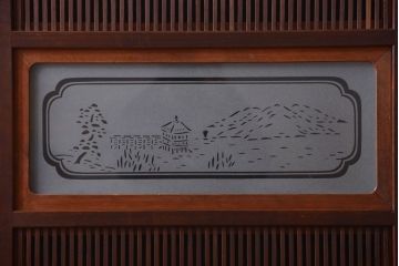 古民具・骨董　腰板欅材!上質で上品な高級格子戸4枚セット