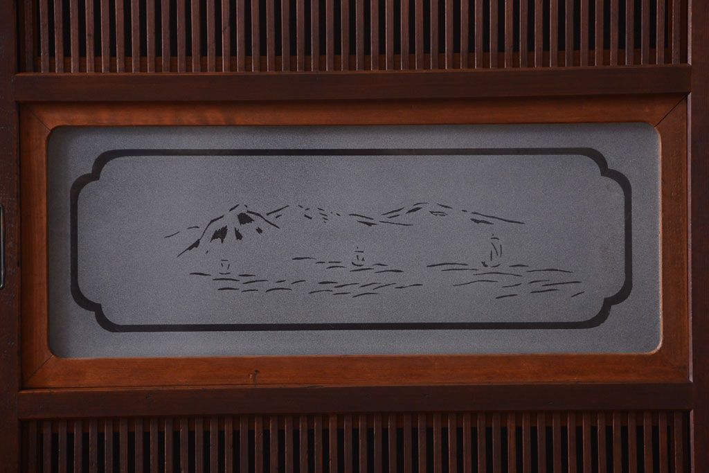 古民具・骨董　腰板欅材!上質で上品な高級格子戸4枚セット