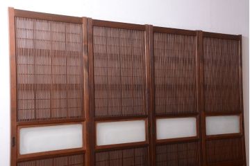 古民具・骨董　腰板欅材!上質で上品な高級格子戸4枚セット