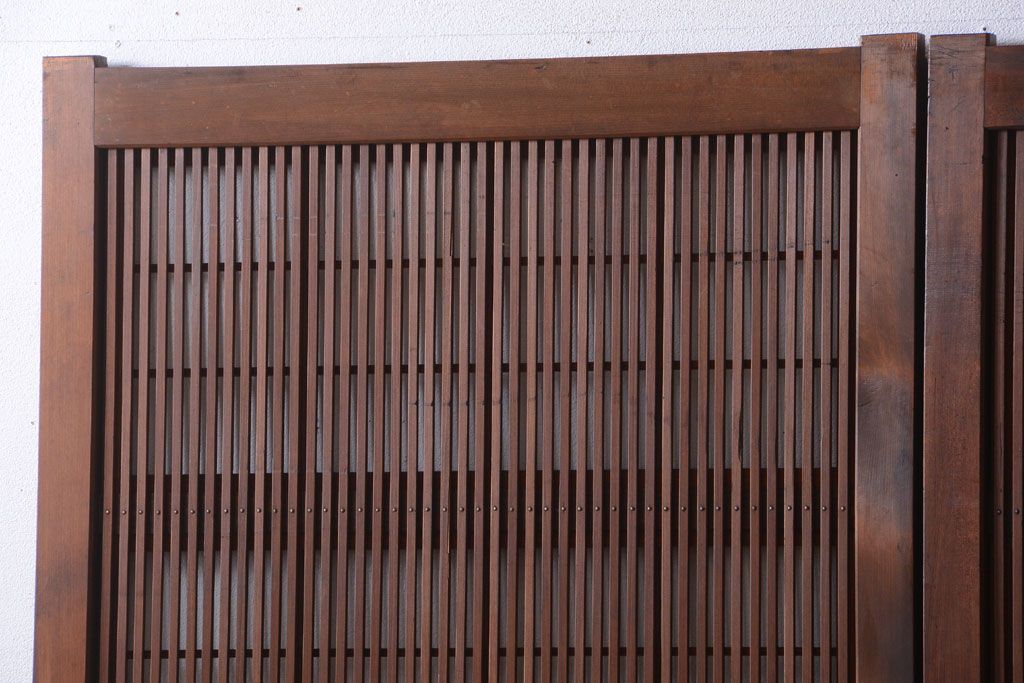 古民具・骨董　腰板欅材!上質で上品な高級格子戸4枚セット