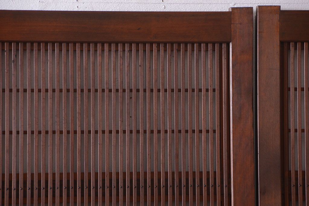 古民具・骨董　腰板欅材!上質で上品な高級格子戸4枚セット