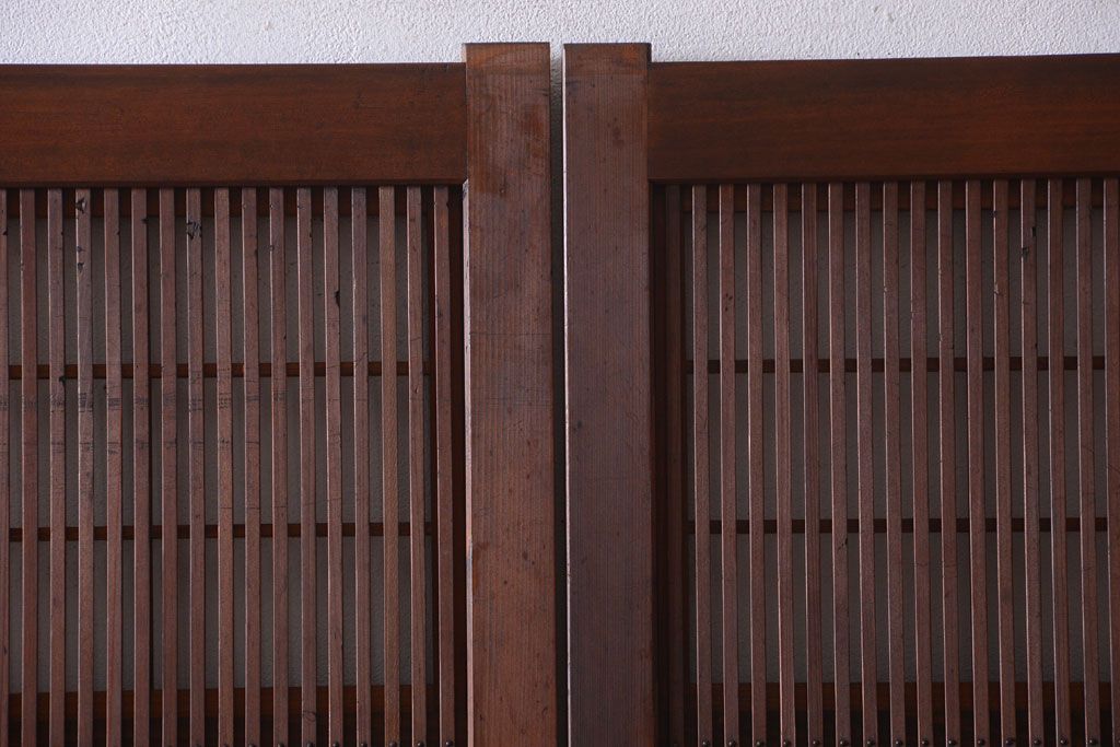 古民具・骨董　腰板欅材!上質で上品な高級格子戸4枚セット