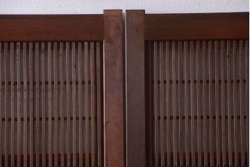 古民具・骨董　腰板欅材!上質で上品な高級格子戸4枚セット