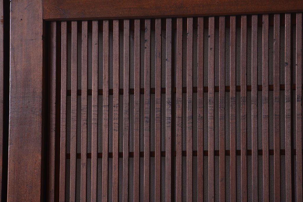 古民具・骨董　腰板欅材!上質で上品な高級格子戸4枚セット