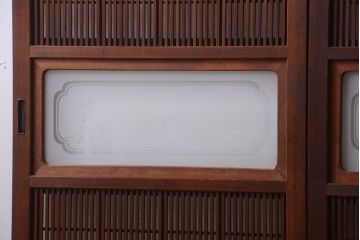 古民具・骨董　腰板欅材!上質で上品な高級格子戸4枚セット