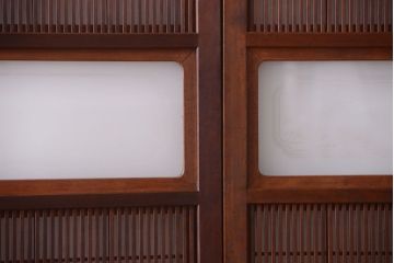 古民具・骨董　腰板欅材!上質で上品な高級格子戸4枚セット