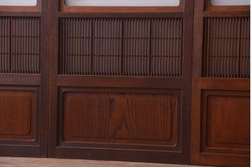 古民具・骨董　腰板欅材!上質で上品な高級格子戸4枚セット