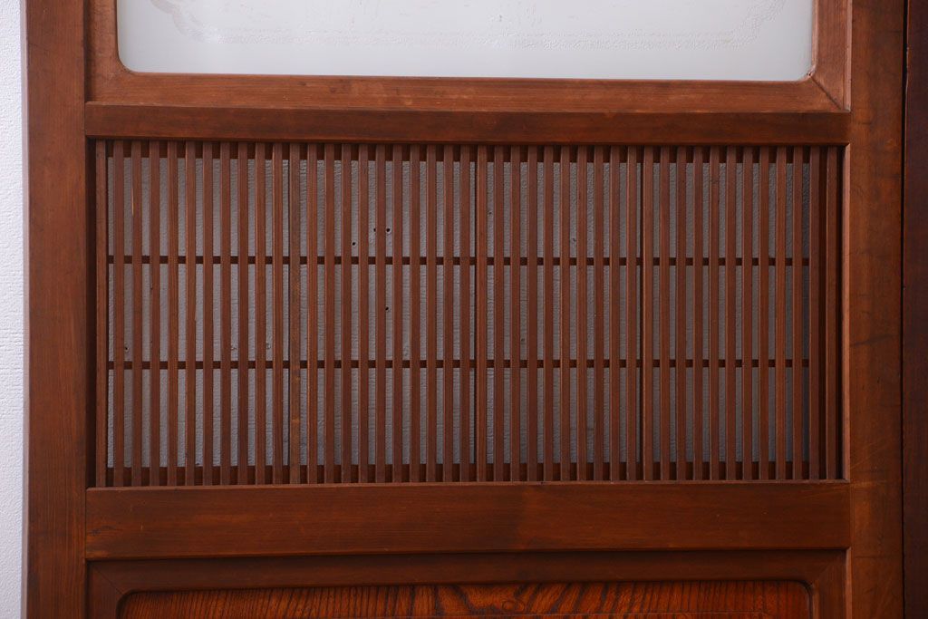 古民具・骨董　腰板欅材!上質で上品な高級格子戸4枚セット