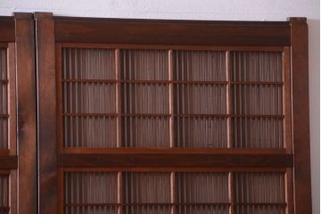 古民具・骨董　腰板欅材!上質で上品な高級格子戸4枚セット