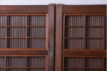 古民具・骨董　腰板欅材!上質で上品な高級格子戸4枚セット