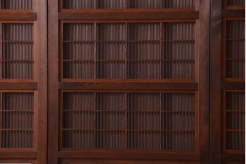 古民具・骨董　腰板欅材!上質で上品な高級格子戸4枚セット