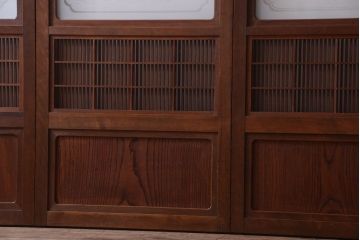 古民具・骨董　腰板欅材!上質で上品な高級格子戸4枚セット