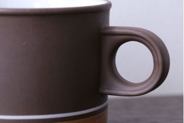 イギリスビンテージ HORNSEA(ホーンジー)　Contour(コントウァ)シリーズ　カップ&ソーサー4客、皿4枚セット