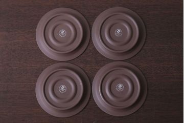 イギリスビンテージ HORNSEA(ホーンジー)　Contour(コントウァ)シリーズ　カップ&ソーサー4客、皿4枚セット