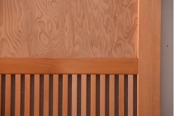 アンティーク　高級品!秋田杉一枚板の木味格子帯戸