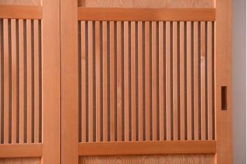 アンティーク　高級品!秋田杉一枚板の木味格子帯戸
