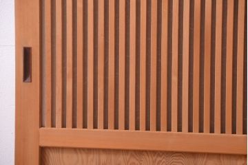 アンティーク　高級品!秋田杉一枚板の木味格子帯戸