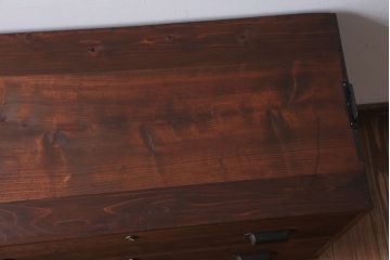 アンティーク家具　和製アンティーク　鉄脚付き!シンプルな桐箪笥ローボード(2)