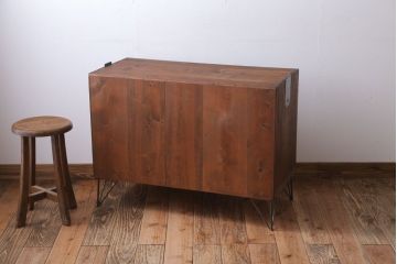 アンティーク家具　和製アンティーク　鉄脚付き!シンプルな桐箪笥ローボード(2)