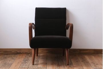 アンティーク家具　アンティーク　シンプルな1人掛けアームソファ(1)