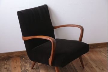 アンティーク家具　アンティーク　シンプルな1人掛けアームソファ(1)