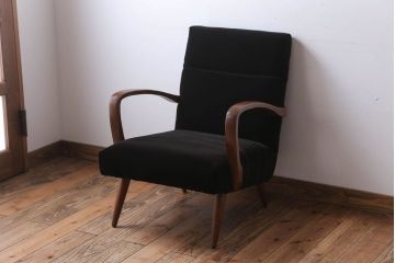 アンティーク家具　アンティーク　シンプルな1人掛けアームソファ(2)