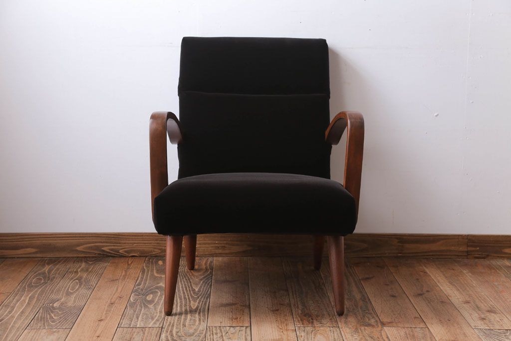 アンティーク家具　アンティーク　シンプルな1人掛けアームソファ(2)