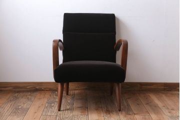 アンティーク家具　アンティーク　シンプルな1人掛けアームソファ(2)