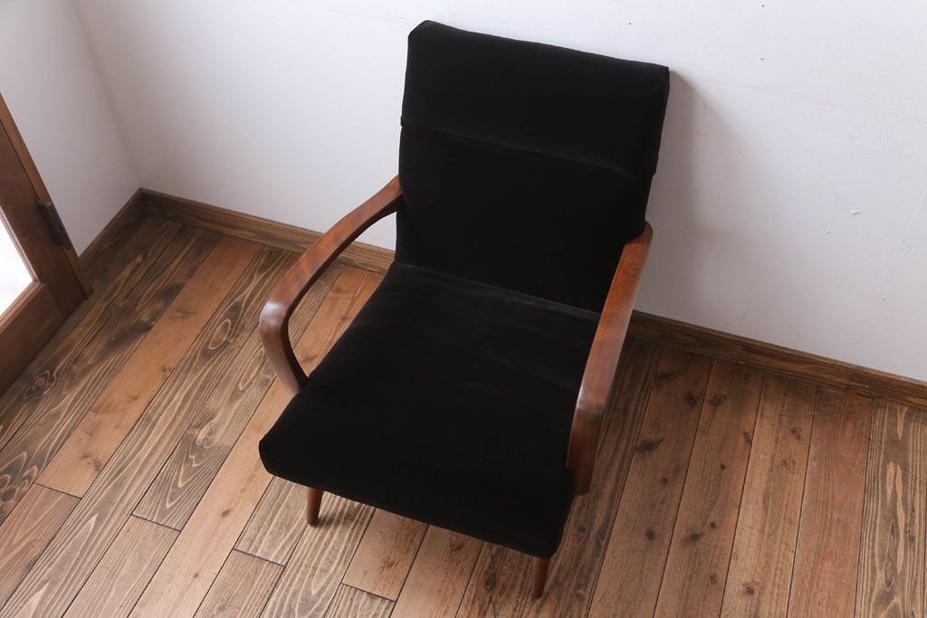 アンティーク家具　アンティーク　シンプルな1人掛けアームソファ(2)