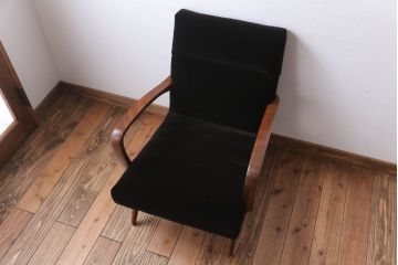 アンティーク家具　アンティーク　シンプルな1人掛けアームソファ(2)