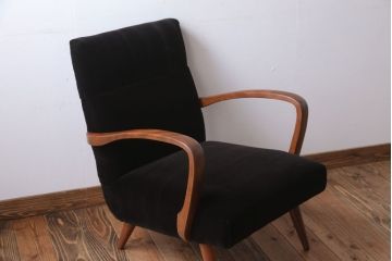 アンティーク家具　アンティーク　シンプルな1人掛けアームソファ(2)