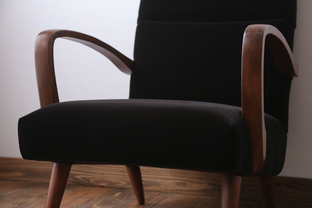 アンティーク家具　アンティーク　シンプルな1人掛けアームソファ(2)