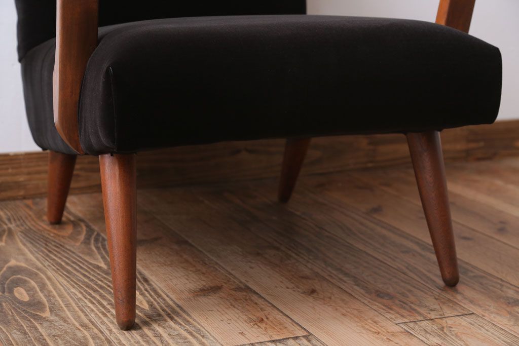 アンティーク家具　アンティーク　シンプルな1人掛けアームソファ(2)