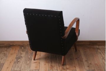 アンティーク家具　アンティーク　シンプルな1人掛けアームソファ(2)