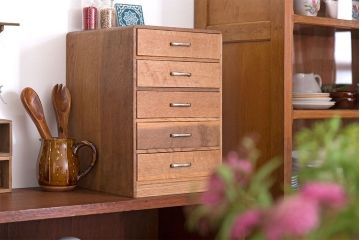 レトロ家具　昭和レトロ　古いナラ材のアンティーク小引き出し