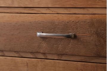 レトロ家具　昭和レトロ　古いナラ材のアンティーク小引き出し