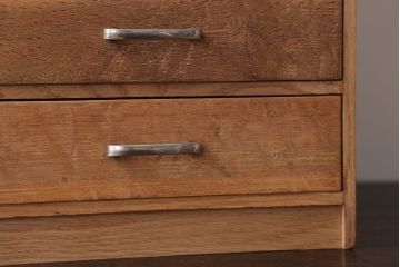 レトロ家具　昭和レトロ　古いナラ材のアンティーク小引き出し