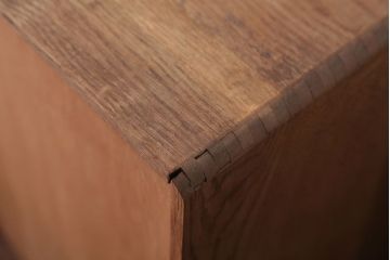 レトロ家具　昭和レトロ　古いナラ材のアンティーク小引き出し