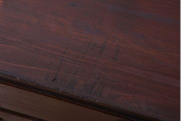 アンティーク家具　和製アンティーク　前面栗材の鉄脚付き時代箪笥ローボード(2)