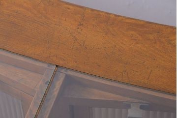 アンティーク家具　和製アンティーク　特大サイズ!モールガラス入りの珍しい曲げガラスショーケース