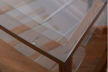 アンティーク家具　和製アンティーク　特大サイズ!モールガラス入りの珍しい曲げガラスショーケース