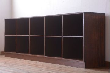 アンティーク家具　和製アンティーク　特大!古い木の重厚なマス目棚(収納棚、飾り棚)