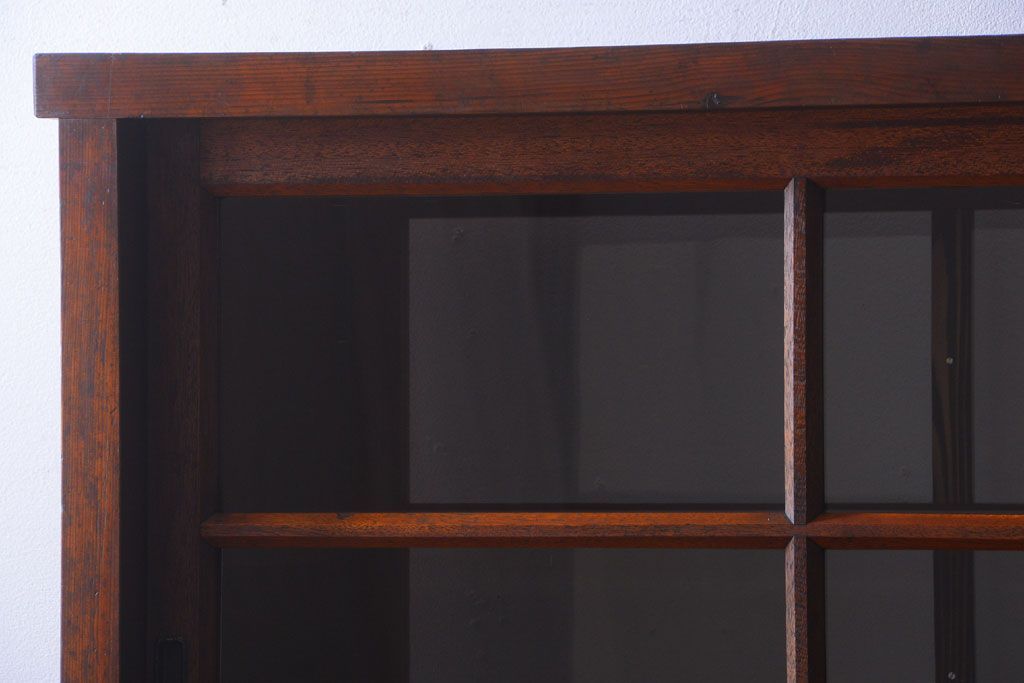 アンティーク家具　アンティーク　二段重ねの大きな両面戸棚